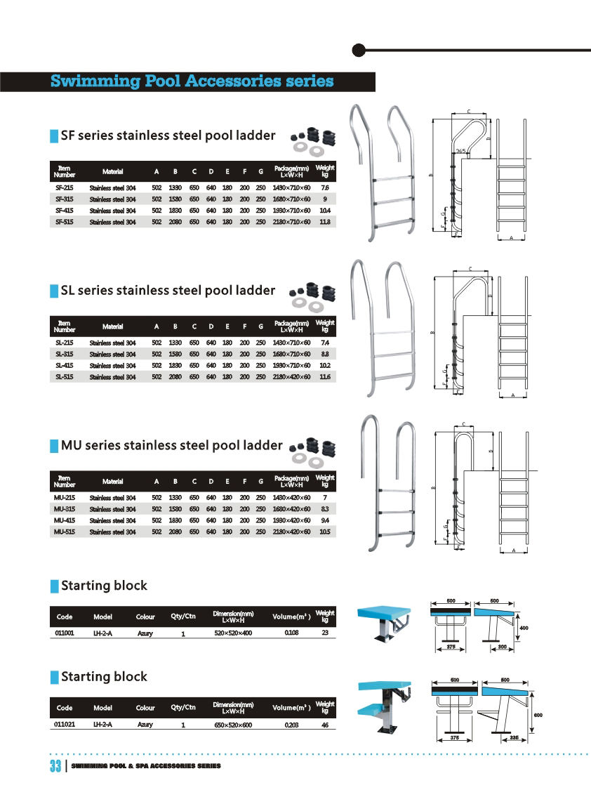 High quality hot sale factory supply swimming pool Starting block