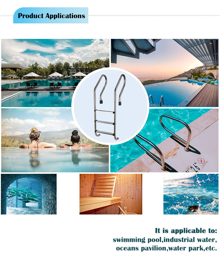 SF Swimming Pool 304 Stainless Steel 3 Step Ladder With Handle