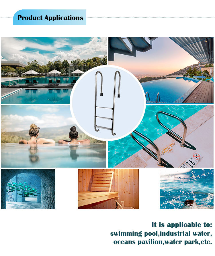 304/316 Stainless Steel 3 Steps Ladder Stainless Steel Ladder Rungs